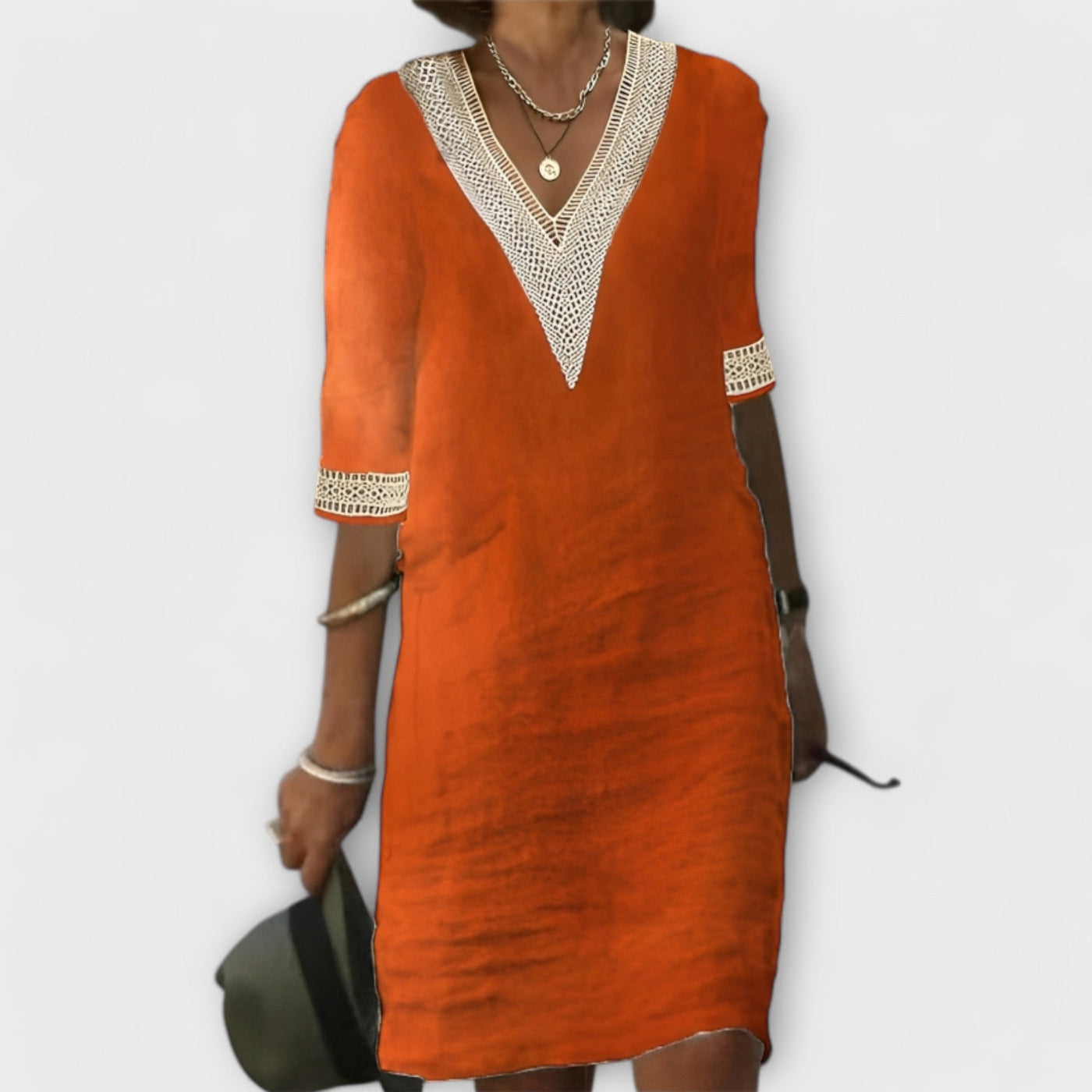 Mariana - Vestido de algodón y lino para mujer
