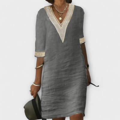 Mariana - Vestido de algodón y lino para mujer