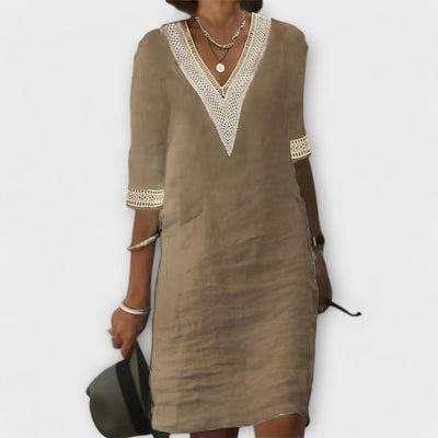 Mariana - Vestido de algodón y lino para mujer