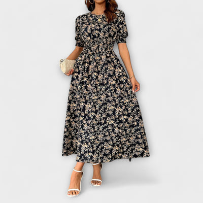 Isabella - Vestido con escote redondo y estampado floral