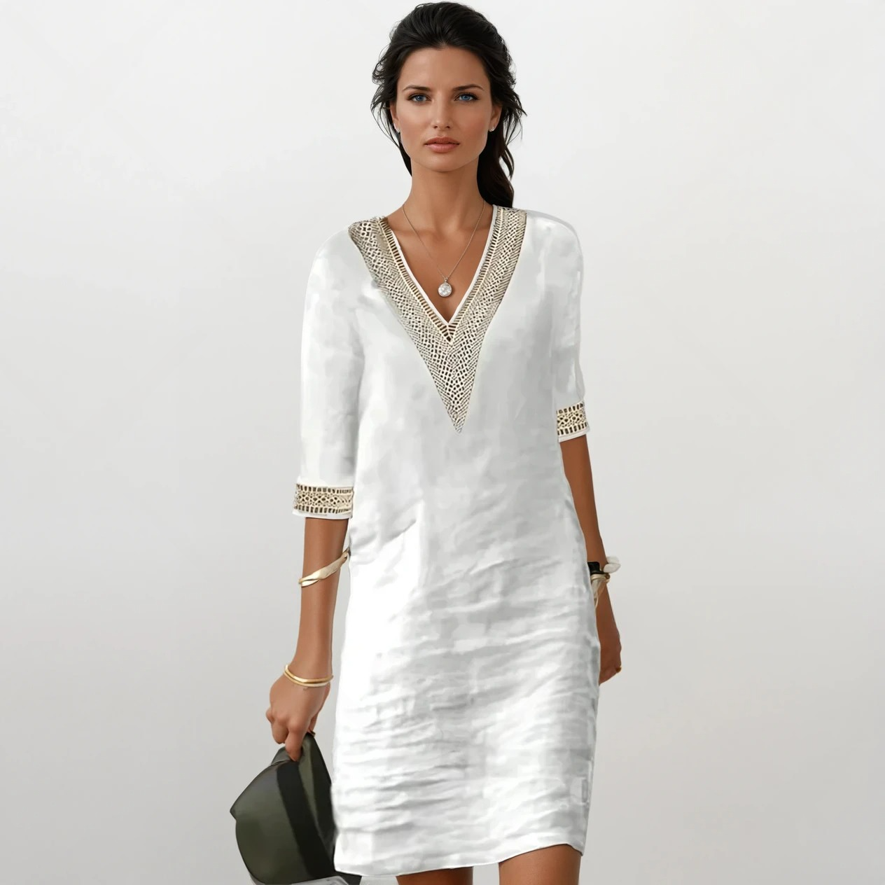 Mariana - Vestido de algodón y lino para mujer