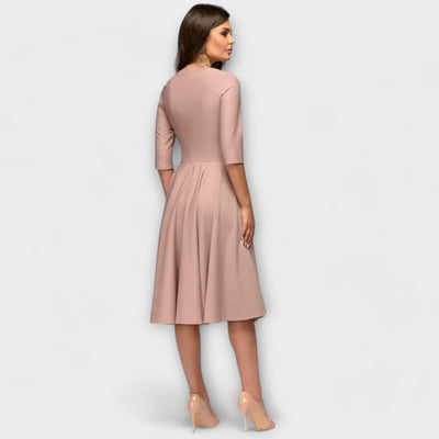 Ana - Elegante vestido midi con lazo en la cintura