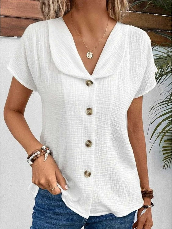 Anthousa - Top con Cuello y Botones