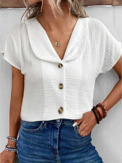 Anthousa - Top con Cuello y Botones