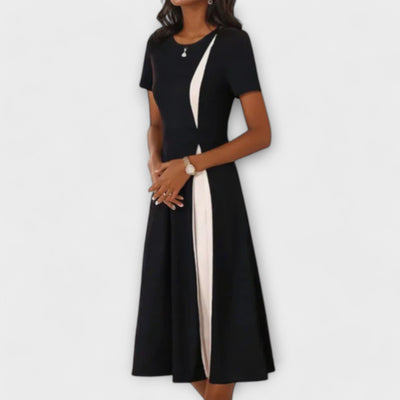 Diana - Vestido midi blanco y negro