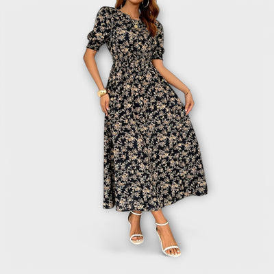 Isabella - Vestido con escote redondo y estampado floral